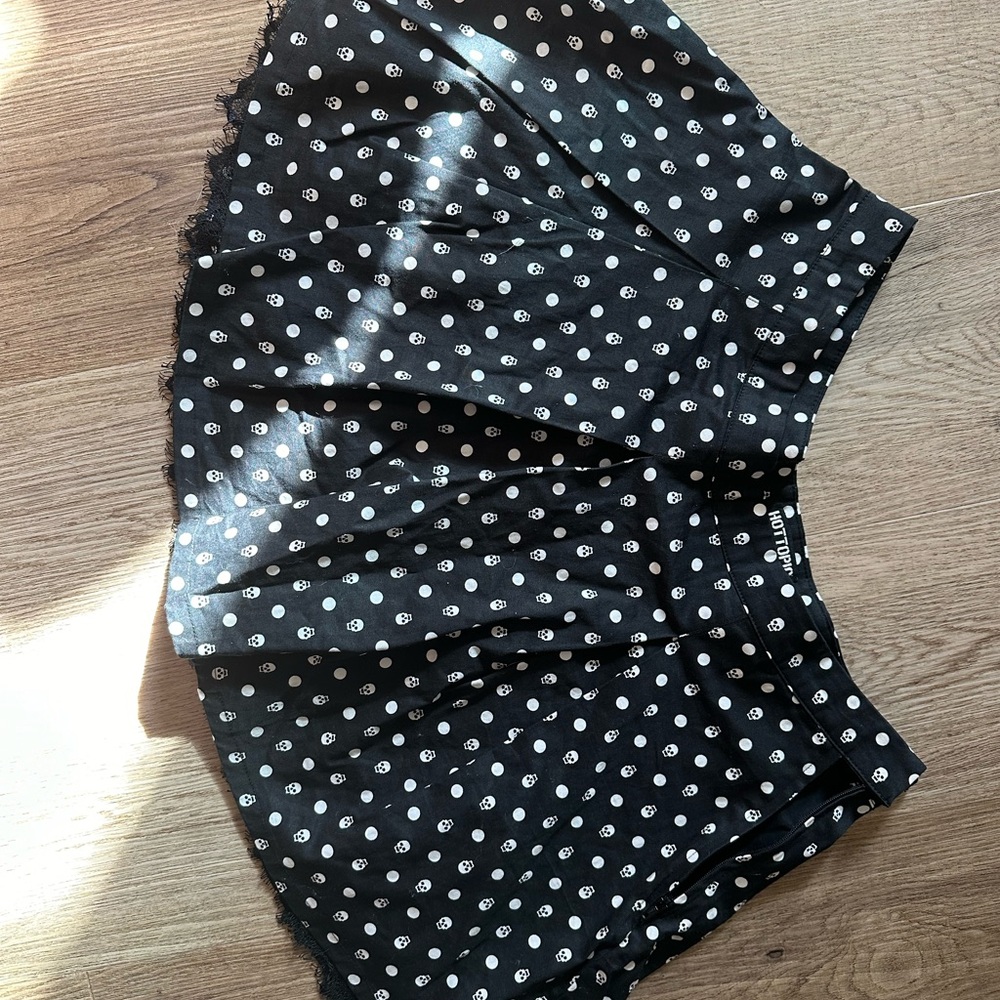 Black Skirt with White Polka Dots